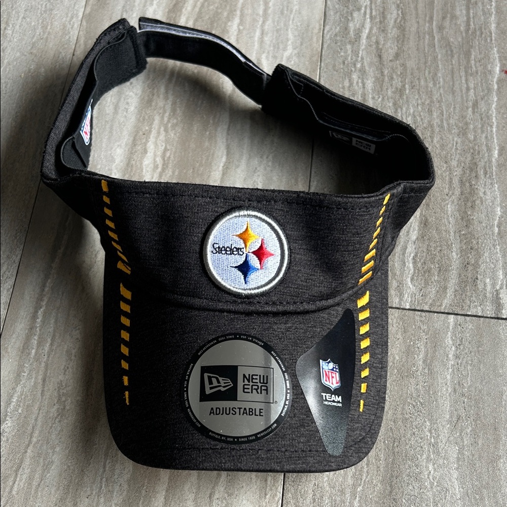Steelers Brand New NFL New Era Black and Yellow Visor